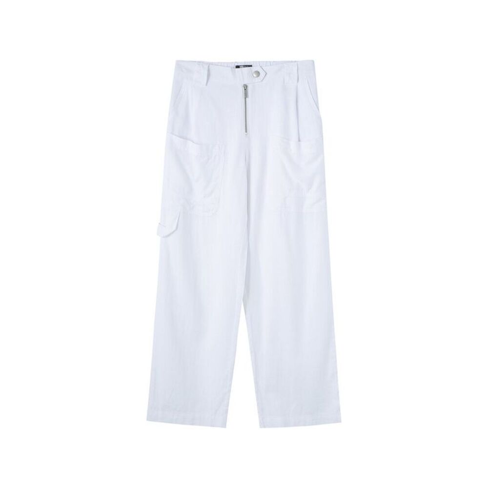 Truce Girls Cargo Linen-Blend Pant, White